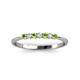 3 - Reina 2.00 mm Peridot and Lab Grown Diamond 7 Stone Wedding Band 
