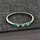 3 - Reina 2.00 mm Emerald and Lab Grown Diamond 7 Stone Wedding Band 