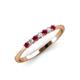 4 - Reina 2.00 mm Ruby and Lab Grown Diamond 7 Stone Wedding Band 