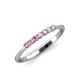 4 - Reina 2.00 mm Pink Sapphire and Lab Grown Diamond 7 Stone Wedding Band 