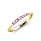 4 - Reina 2.00 mm Pink Sapphire and Lab Grown Diamond 7 Stone Wedding Band 
