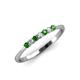 4 - Reina 2.00 mm Green Garnet and Lab Grown Diamond 7 Stone Wedding Band 