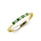 4 - Reina 2.00 mm Green Garnet and Lab Grown Diamond 7 Stone Wedding Band 