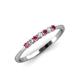 4 - Reina 2.00 mm Pink Tourmaline and Lab Grown Diamond 7 Stone Wedding Band 