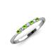 4 - Reina 2.00 mm Peridot and Lab Grown Diamond 7 Stone Wedding Band 