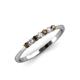 4 - Reina 2.00 mm Smoky Quartz and Lab Grown Diamond 7 Stone Wedding Band 
