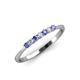 4 - Reina 2.00 mm Tanzanite and Lab Grown Diamond 7 Stone Wedding Band 