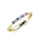 4 - Reina 2.00 mm Tanzanite and Lab Grown Diamond 7 Stone Wedding Band 