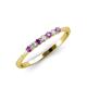 4 - Reina 2.00 mm Amethyst and Lab Grown Diamond 7 Stone Wedding Band 