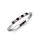 4 - Reina 2.00 mm Red Garnet and Lab Grown Diamond 7 Stone Wedding Band 