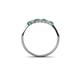 5 - Reina 2.00 mm Emerald and Lab Grown Diamond 7 Stone Wedding Band 