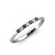 4 - Reina 2.00 mm Lab Created Alexandrite and Lab Grown Diamond 7 Stone Wedding Band 