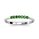 2 - Reina 2.30 mm Green Garnet 7 Stone Wedding Band 