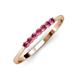 3 - Reina 2.30 mm Pink Tourmaline 7 Stone Wedding Band 