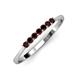 3 - Reina 2.30 mm Red Garnet 7 Stone Wedding Band 