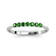 2 - Reina 2.60 mm Green Garnet 7 Stone Wedding Band 