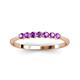 2 - Reina 2.60 mm Amethyst 7 Stone Wedding Band 