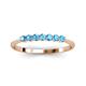 2 - Reina 2.60 mm Blue Topaz 7 Stone Wedding Band 