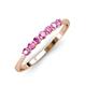 3 - Reina 2.60 mm Pink Sapphire 7 Stone Wedding Band 