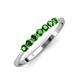 3 - Reina 2.60 mm Green Garnet 7 Stone Wedding Band 