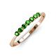3 - Reina 2.60 mm Green Garnet 7 Stone Wedding Band 