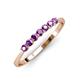 3 - Reina 2.60 mm Amethyst 7 Stone Wedding Band 
