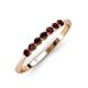 3 - Reina 2.60 mm Red Garnet 7 Stone Wedding Band 