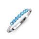 3 - Reina 2.60 mm Blue Topaz 7 Stone Wedding Band 