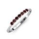 3 - Reina 2.60 mm Red Garnet 7 Stone Wedding Band 