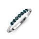 3 - Reina 2.60 mm London Blue Topaz 7 Stone Wedding Band 