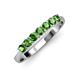 3 - Reina 3.00 mm Green Garnet 7 Stone Wedding Band 