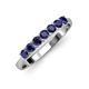 3 - Reina 3.00 mm Blue Sapphire 7 Stone Wedding Band 