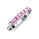 3 - Reina 3.00 mm Pink Sapphire 7 Stone Wedding Band 