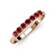 3 - Reina 3.00 mm Red Garnet 7 Stone Wedding Band 