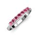 3 - Reina 3.00 mm Rhodolite Garnet 7 Stone Wedding Band 