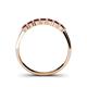4 - Reina 3.00 mm Red Garnet 7 Stone Wedding Band 