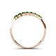 4 - Reina 2.60 mm Green Garnet 7 Stone Wedding Band 