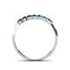 4 - Reina 2.60 mm Blue Diamond 7 Stone Wedding Band 