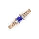 3 - Lyla Classic Princess Cut Tanzanite and Diamond Braided Shank Three Stone Engagement Ring 