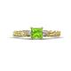 1 - Lyla Classic Princess Cut Peridot and Diamond Braided Shank Three Stone Engagement Ring 