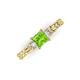 3 - Lyla Classic Princess Cut Peridot and Diamond Braided Shank Three Stone Engagement Ring 