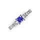 3 - Lyla Classic Princess Cut Tanzanite and Diamond Braided Shank Three Stone Engagement Ring 