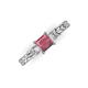 3 - Lyla Classic Princess Cut Rhodolite Garnet and Diamond Braided Shank Three Stone Engagement Ring 