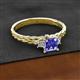 2 - Lyla Classic Princess Cut Tanzanite and Diamond Braided Shank Three Stone Engagement Ring 