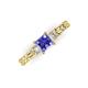 3 - Lyla Classic Princess Cut Tanzanite and Diamond Braided Shank Three Stone Engagement Ring 