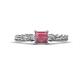 1 - Lyla Classic Princess Cut Rhodolite Garnet and Diamond Braided Shank Three Stone Engagement Ring 