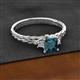 2 - Lyla Classic Princess Cut Blue and White Diamond Braided Shank Three Stone Engagement Ring 