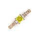 3 - Lyla Classic Princess Cut Yellow and White Diamond Braided Shank Three Stone Engagement Ring 