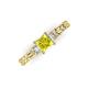 3 - Lyla Classic Princess Cut Yellow and White Diamond Braided Shank Three Stone Engagement Ring 