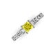 3 - Lyla Classic Princess Cut Yellow and White Diamond Braided Shank Three Stone Engagement Ring 